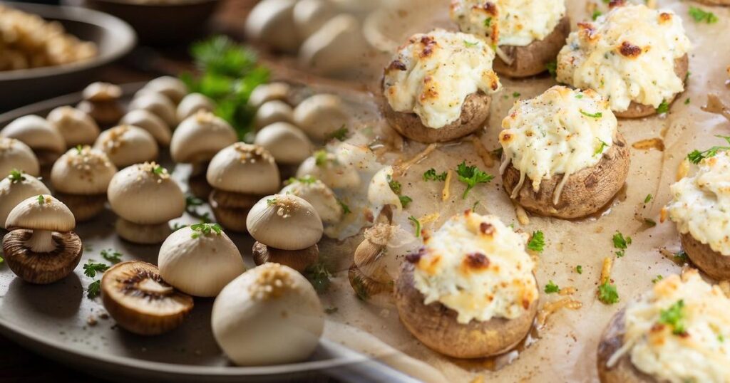 Cuisson et Service - Recette de Champignons Farcis Onctueux