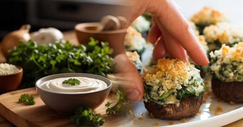 Préparation et Ingrédients - Recette de Champignons Farcis Onctueux